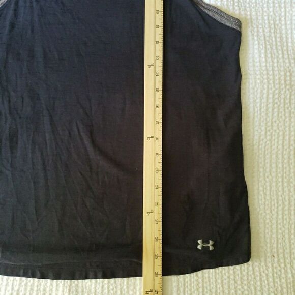 Under Armour Threadborne Tank Top Racerback Logo Heat Gear Active Black Size M - Picture 8 of 10